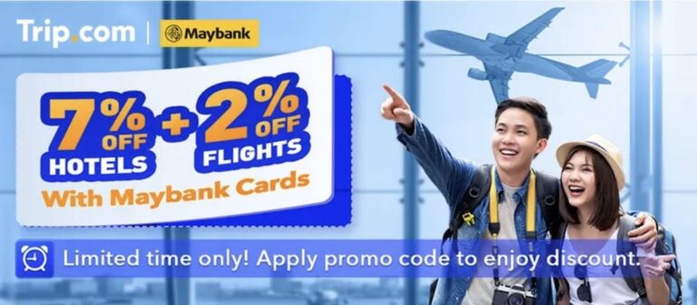 Maybank信用卡在Trip.com的Promo code - 机票和酒店折扣优惠码